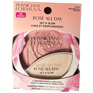 Physicians Formula Rose All Day Set Glow Powder Dewy Balm Brightening Rose